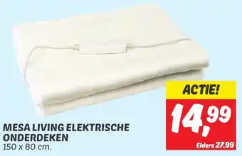 Dekamarkt Mesa living elektrische onderdeken 150 x 80 cm aanbieding