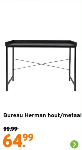 GAMMA Bureau Herman hout/metaal aanbieding