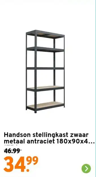 GAMMA Handson stellingkast zwaar metaal antraciet 180x90x4... aanbieding