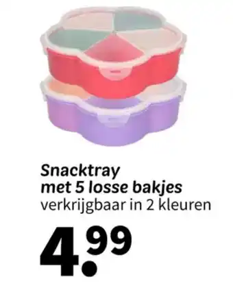 Wibra Snacktray met 5 losse bakjes aanbieding