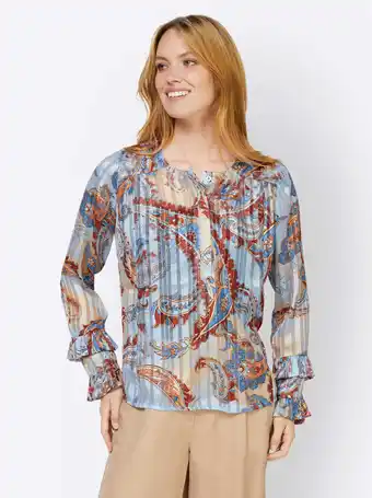 Heine Blouse met print in ijsblauw/roodbruin bedrukt van heine aanbieding