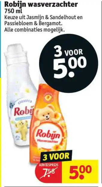 Kruidvat Robijn wasverzachter 750ml aanbieding