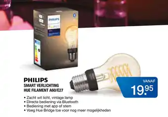 Electroworld PHILIPS SMART VERLICHTING HUE FILAMENT A60/E27 aanbieding