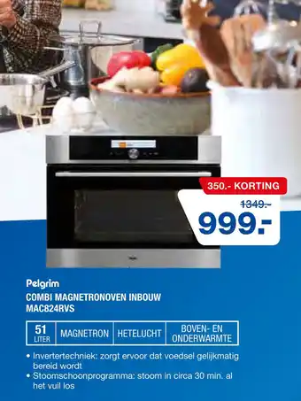 Electroworld Pelgrim COMBI MAGNETRONOVEN INBOUW MAC824RVS aanbieding