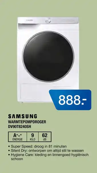 Electroworld Samsung Warmtepompdroger Dv90T8240Sh aanbieding