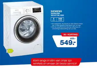 Electroworld SIEMENS WASMACHINE WM14UT75NL IQ500 aanbieding