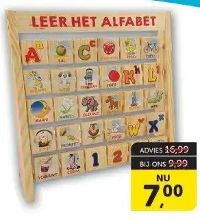 Boekenvoordeel Alfabet rek platte blokjes aanbieding