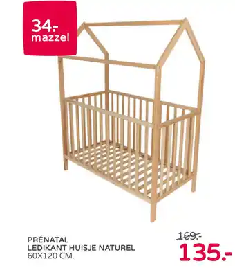 Prenatal PRÉNATAL LEDIKANT HUISJE NATUREL 60X120 CM. aanbieding