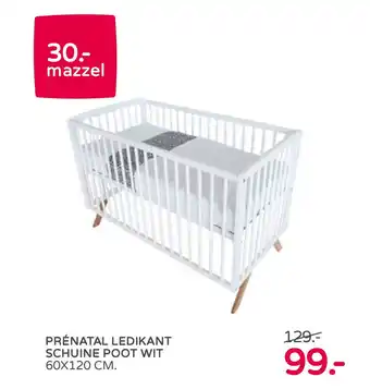 Prenatal PRÉNATAL LEDIKANT SCHUINE POOT WIT 60X120 CM. aanbieding