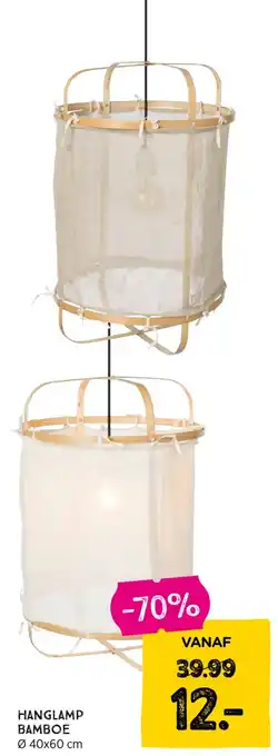 Xenos Hanglamp bamboe 40 x 60 cm aanbieding