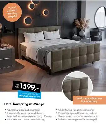 Woonsquare Hotel boxspringset mirage aanbieding