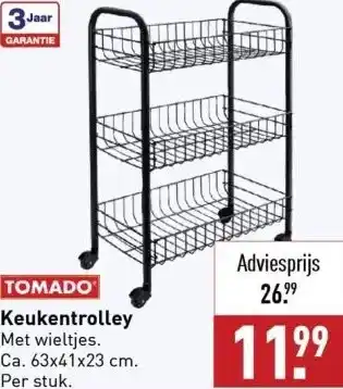 ALDI Tomado keukentrolley aanbieding