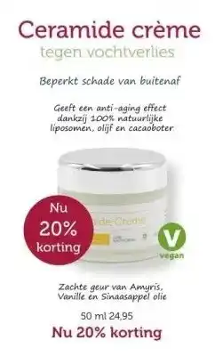 De Rode Pilaren Ceramide crème tegen vochtverlies aanbieding