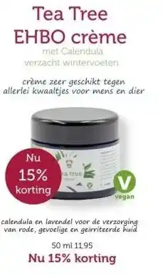 De Rode Pilaren Tea tree ehbo crème aanbieding