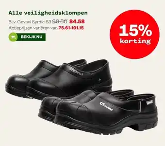 Welkoop Alle veiligheidsklompen bijv. gevavi syrdic s3 99.50 84.58 actieprijzen variëren van 75.61-101.15 aanbieding