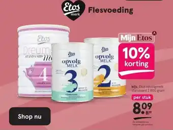 Etos Bijv. etos opvolgmelk. aanbieding