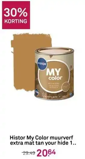 Karwei Histor my color muurverf extra mat tan your hide 1 liter aanbieding