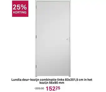 Karwei Lundia deur-kozijn combinatie links 83x201,5 cm in het kozijn 56x90 mm aanbieding