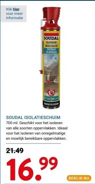 Kluswijs Soudal isolatieschuim aanbieding