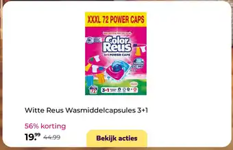 Plein.nl Witte Reus Wasmiddelcapsules 3+1 aanbieding