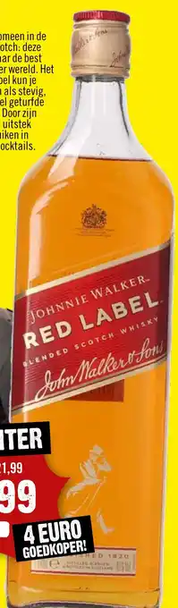 Dirck 3 Johnnie walker red label aanbieding
