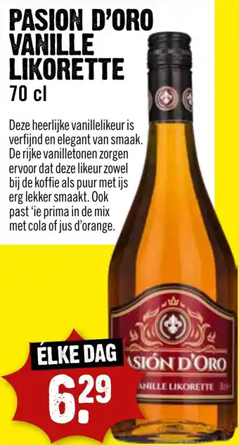 Dirck 3 Pasion d oro vanille likorette 70 cl aanbieding