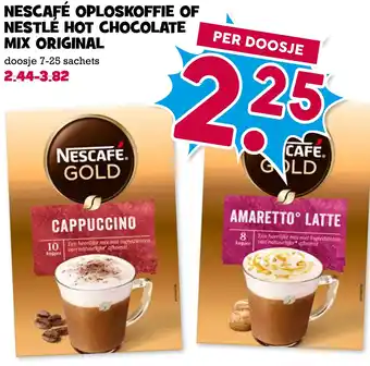 Boon`s Markt Nescafé oploskoffie of nestle hot chocolate mix original aanbieding