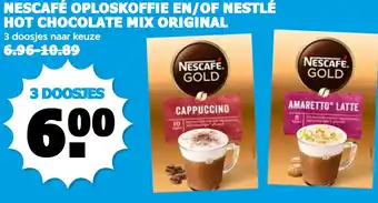 Boon`s Markt Nescafé oploskoffie en/of nestlé hot chocolate mix original aanbieding