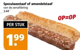 Poiesz Speculaasstaaf of amandelstaaf van de versafdeling aanbieding