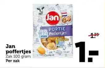 Coop Jan poffertjes žak 100 gram per zak aanbieding