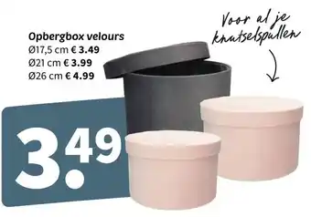 Wibra Opbergbox velours aanbieding