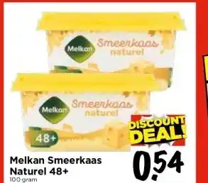 Vomar Voordeelmarkt Melkan smeerkaas naturel 48+ aanbieding