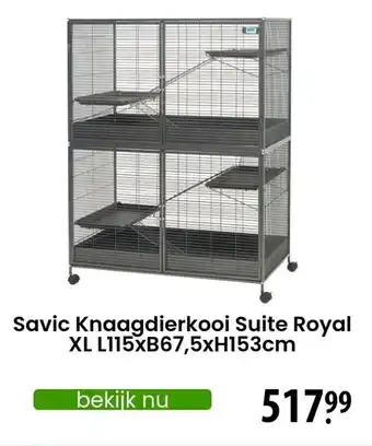 Zooplus Savic Knaagdierkooi Suite Royal XL - L115 x B67,5 x H153 cm aanbieding