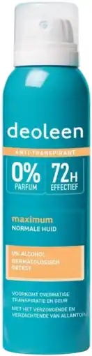 De Online Drogist Deoleen anti-transpirant deodorant spray 150ml aanbieding