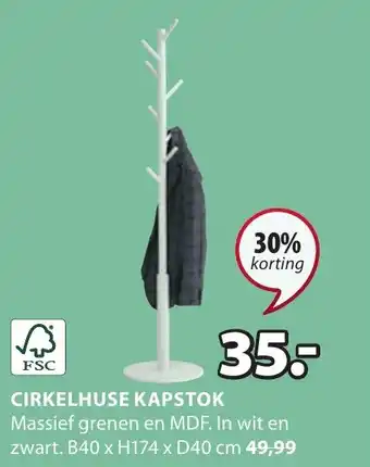 Jysk CIRKELHUSE KAPSTOK aanbieding