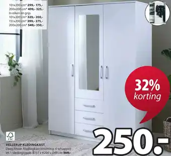 Jysk VELLERUP KLEDINGKAST aanbieding