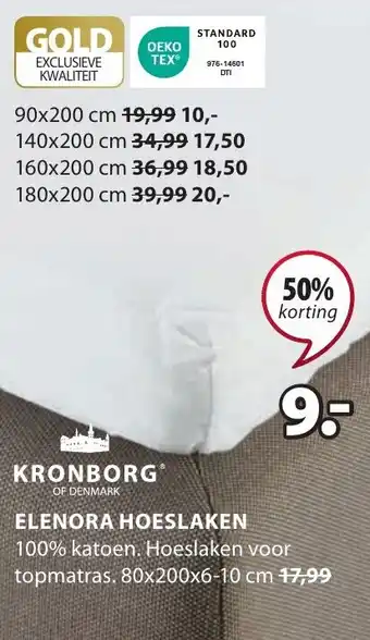 Jysk KRONBORG ELENORA HOESLAKEN aanbieding