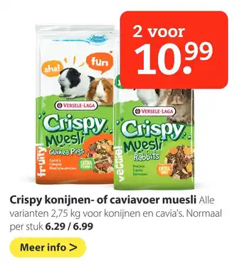 Boerenbond Crispy konijnen- of caviavoer muesli aanbieding