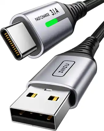 Amazon Iniu usb c kabel, [2m] snel opladen usb c to usb a, charger kabel zinklegering gevlochten datakabel telefoonoplader voor ipho aanbieding