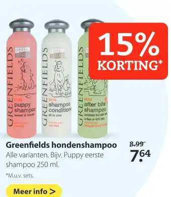 Boerenbond Greenfields hondenshampoo 250ml aanbieding