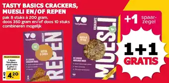 De Boerenschuur TASTY BASICS CRACKERS, MUESLI EN/OF REPEN aanbieding