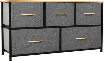 Amazon Yitahome ladekast, kationische stof 5-lades opbergorganizer unit voor slaapkamer woonkamer kast, stevig stalen frame, easy pu aanbieding