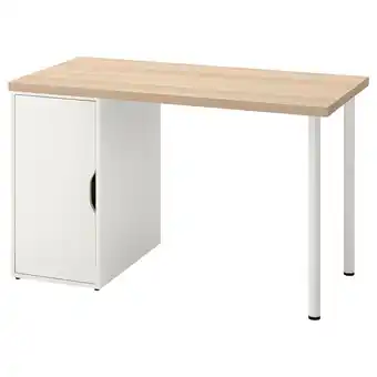 IKEA Lagkapten / alex bureau, wit gelazuurd/eikenpatroon wit, 120x60 cm aanbieding