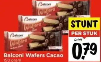 Vomar Voordeelmarkt Balconi wafers cacao per stuk aanbieding