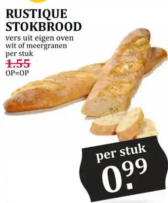 MCD Supermarkt Rustique stokbrood per stuk aanbieding