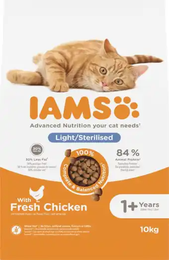 Welkoop Iams adult sterilised - kattenvoer - kip 10 kg aanbieding