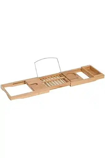 Amazon Homcom badkuipplank badkuipbrug badplank badkuipplateau plank badkuip, bamboe, naturel, (70-105) x 21,8 x 5 cm aanbieding