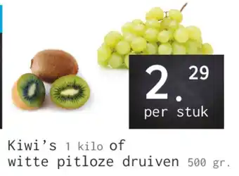 Naanhof Kiwi's 1 kilo of witte pitloze druiven 500 gr. aanbieding