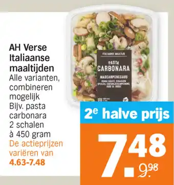 Albert Heijn AH verse Italiaanse maaltijden aanbieding