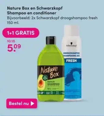 DA Nature Box en Schwarzkopf Shampoo en conditioner aanbieding